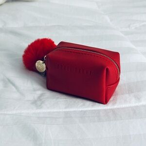 Bobbi Brown Mini Red Cosmetic Pouch with Pom Charm
